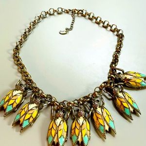 ZARA enamel beetles statement necklace